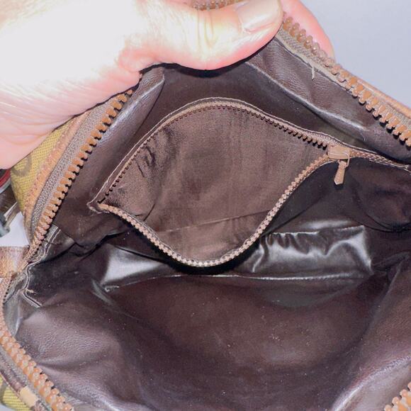 Celine C Macadam Carriage shoulder bag crossbody PVC leather brown authentic - Picture 12 of 14